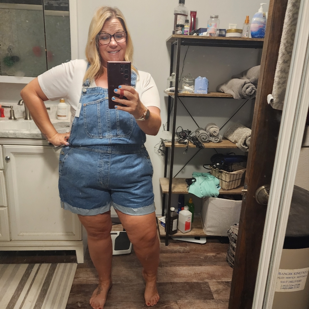 Jean short overalls